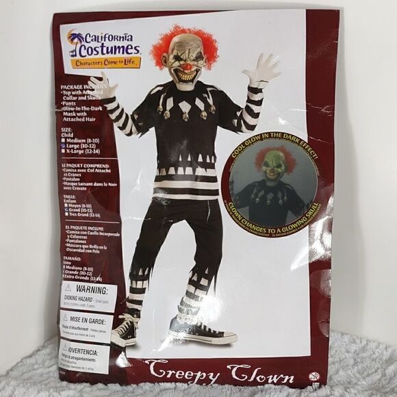 California Costumes "Creepy Clown" Youth Halloween Costume - Picture 1 of 7